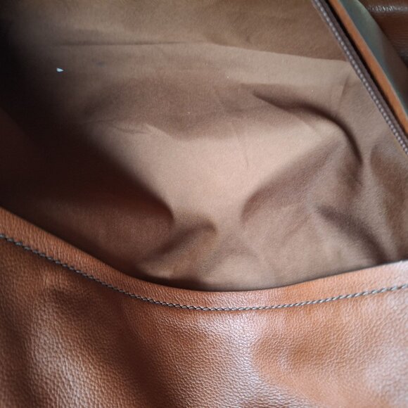 Fossil Brown Leather Shoulder Bag With Adjustable Strap & Zippered Pocket - Picture 6 of 12